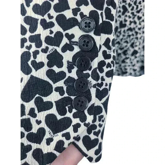 Zadig & Voltaire Heart Print Viking Jac Coeur Blazer Jacket Size 36 US Small - Picture 8 of 9